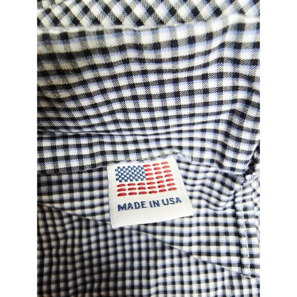 Steven Alan Size Large Mens Blue Whte Check Mens Button Down Shirt USA Made - Picture 7 of 10